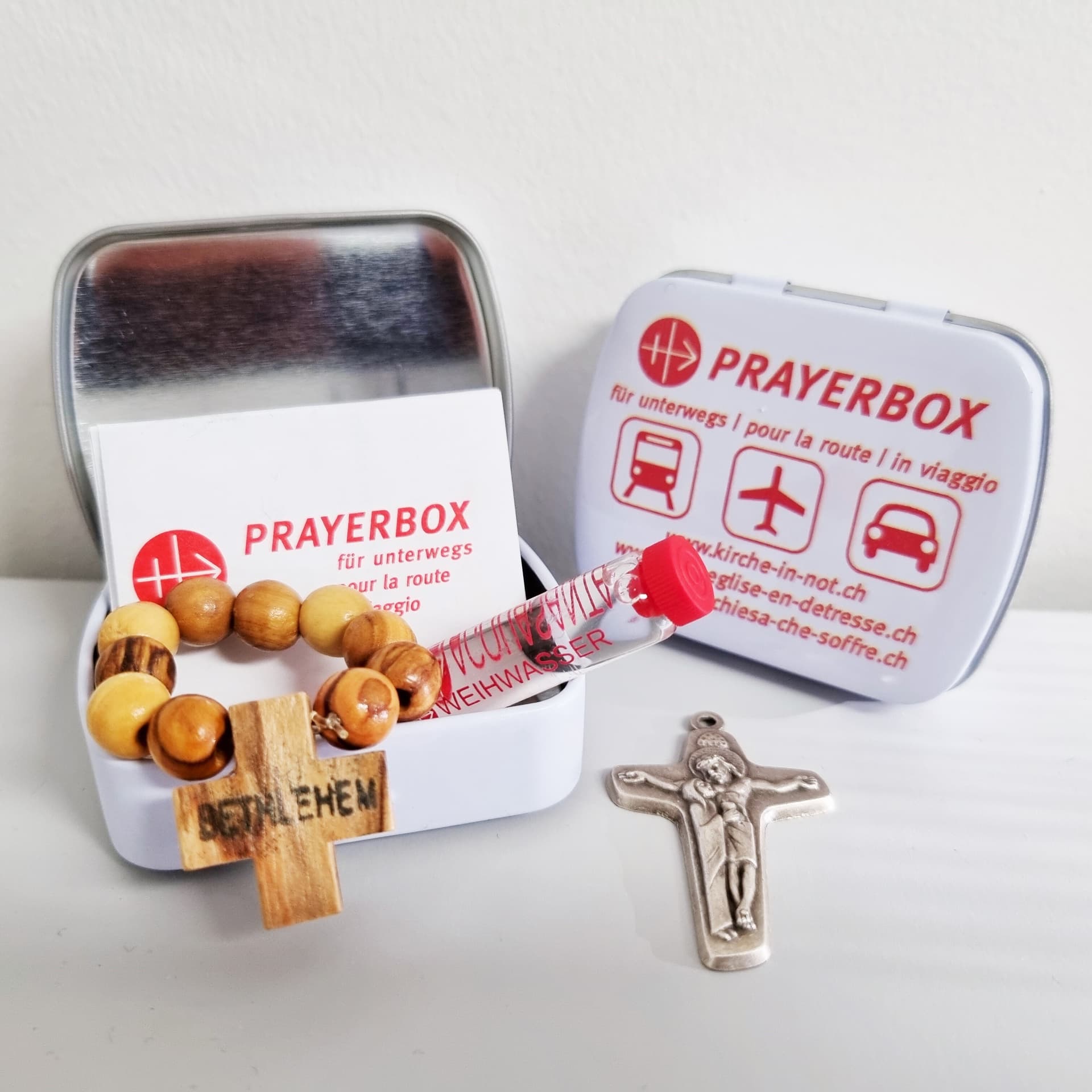 Prayerbox für unterwegs – Gebet auf Reisen im kompakten Format ©ACN
