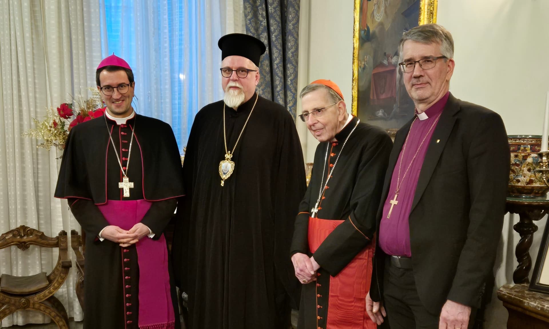 Bischof Goyarrola Belda mit Kardinal Koch (2. v. r.) und Bischöfen in Helsinki. © Catholic Information Center Bischof Goyarrola Belda mit Kardinal Koch (2. v. r.) und Bischöfen in Helsinki. © Catholic Information Center