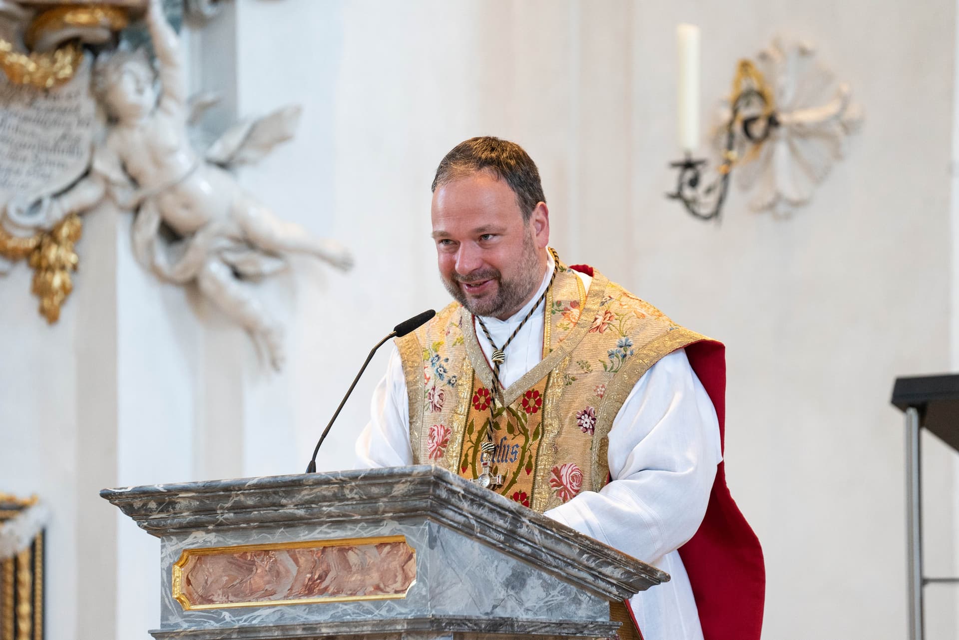 Abt Dr. Nikodemus Schnabel während der Predigt in der Klosterkirche Einsiedeln 2024. (Foto: ACN) Abt Dr. Nikodemus Schnabel während der Predigt in der Klosterkirche Einsiedeln 2024. (Foto: ACN)