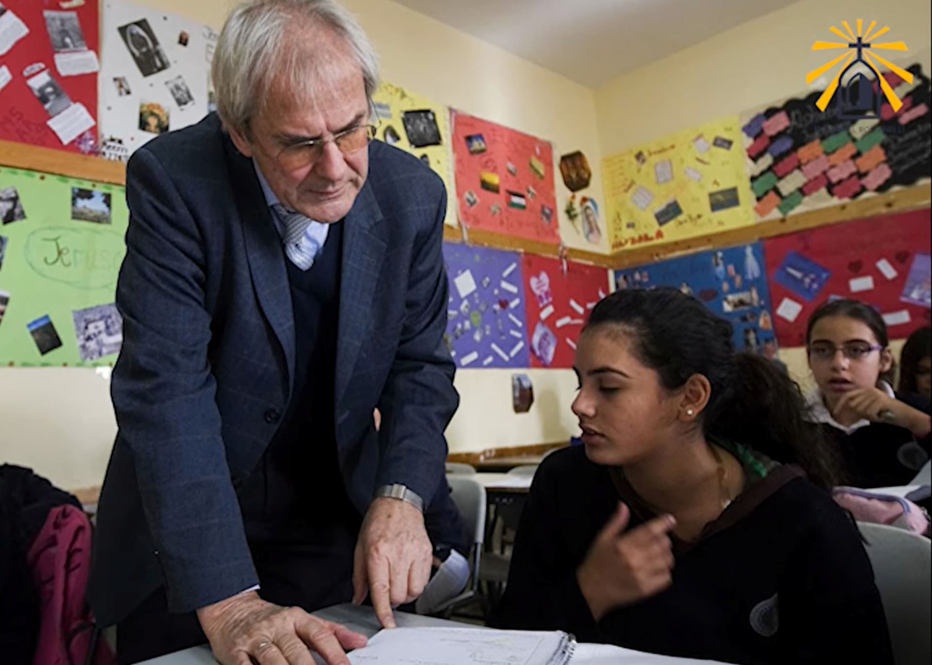 Cours à l'école catholique de Gaza Gabriel Romanelli. (Photo: Père Gabriel Romanelli)