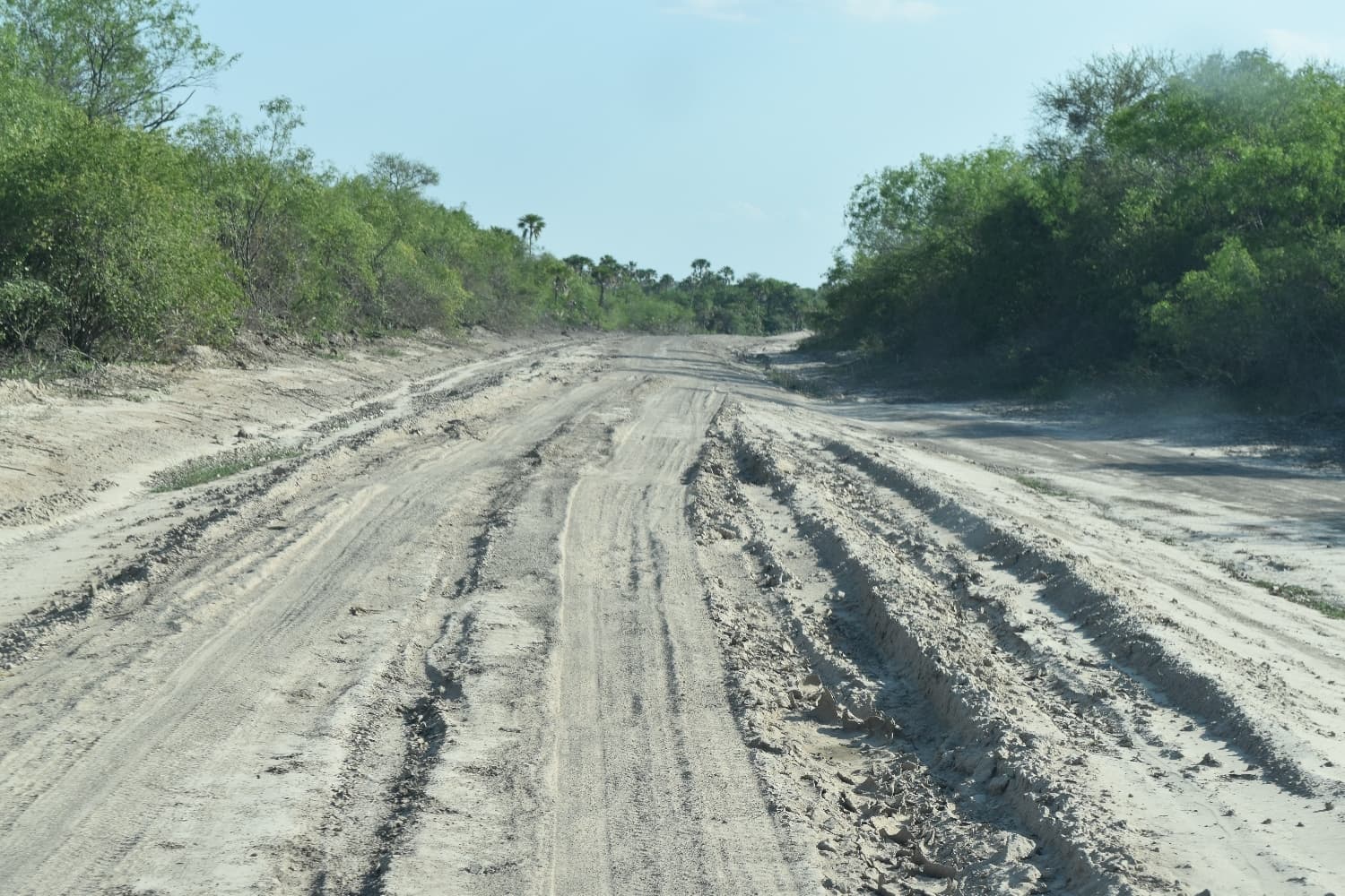 Eine typische Strasse im Chaco Paraguayo - bei Regen kaum befahrbar. (Foto: ACN) Eine typische Strasse im Chaco Paraguayo - bei Regen kaum befahrbar. (Foto: ACN)