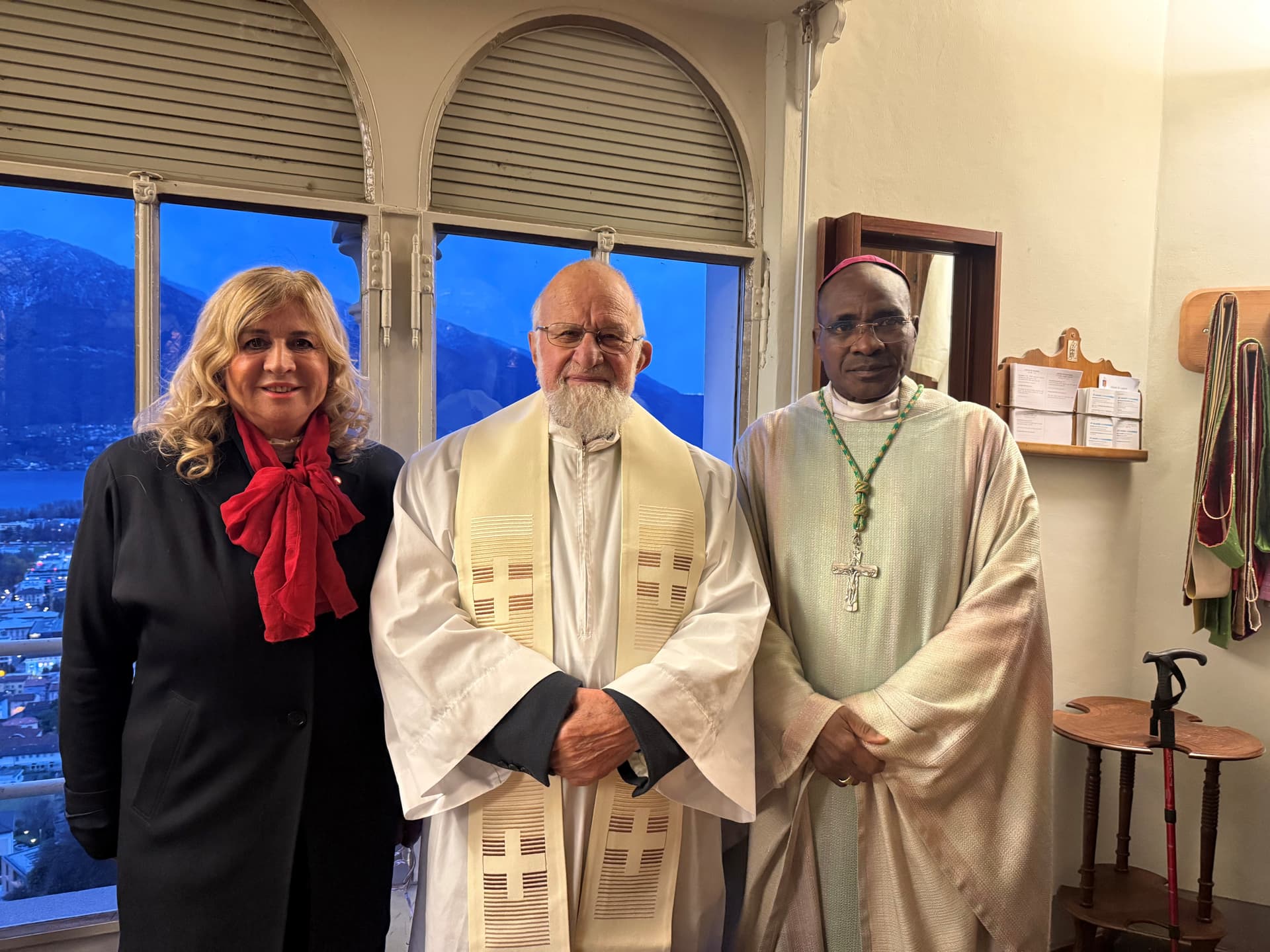 REDWEEK 2025 Orselina santuario della Madonna del Sasso sagrestia Lucia padre Ugo Mons Gabriel Sayaogo3