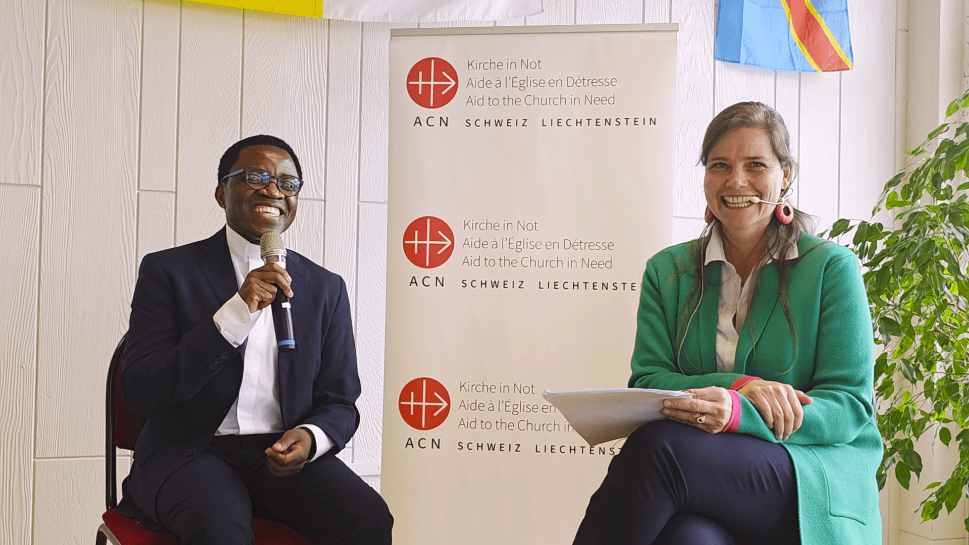 Bilder von der Wallfahrt nach Einsiedeln Abbé Nicolas Cishugi und Kinga von Schierstaedt sprachen über die DR Kongo