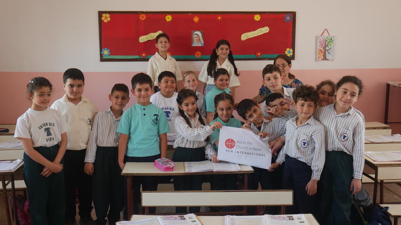 Élèves de l'école Antonine Sisters' School à Debel, au sud du Liban (© ACN) Élèves de l'école Antonine Sisters' School à Debel, au sud du Liban (© ACN)