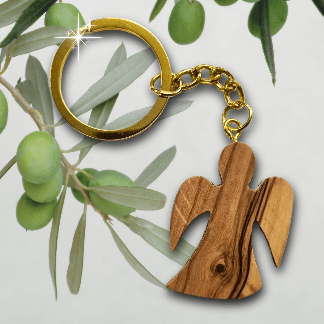 Engel Schluesselanhaenger aus Olivenholz Engel Schluesselanhaenger aus Olivenholz